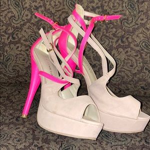 Pink and tan heals